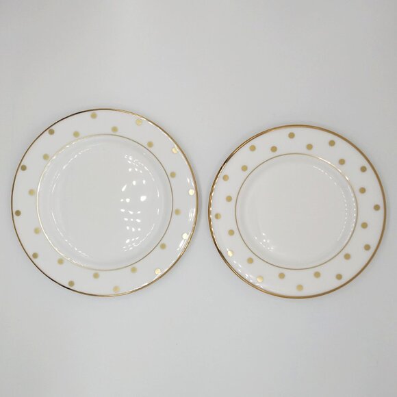 Kate Spade Larabee Road Gold 5 Piece Dinnerware Set Women's Valentine's Day Gift - Picture 8 of 16